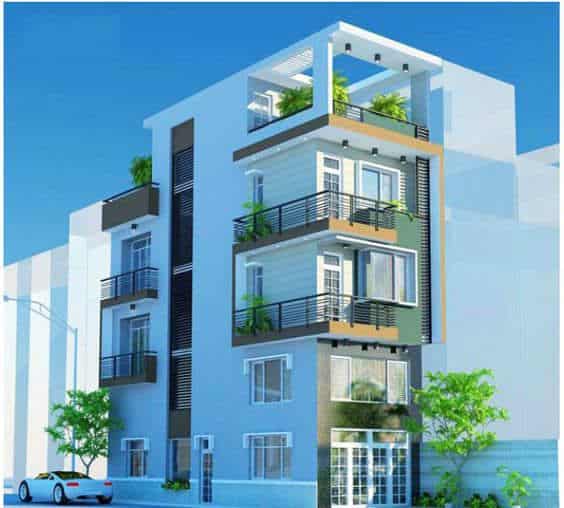 phối sơn mặt tiền nhà ống 02