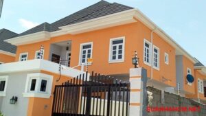 sơn mặt tiền nhà màu cam đất