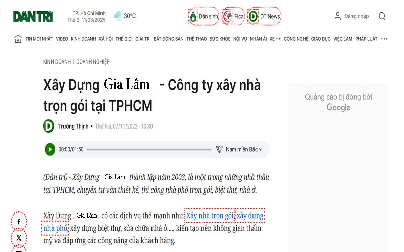 báo dân trí nói về sửa nhà gia lâm